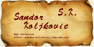 Šandor Koljković vizit kartica